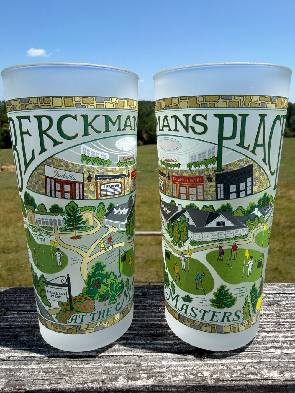 Set of Two Masters Tournament CatStudio Glass Tumblers - Berckmans Place